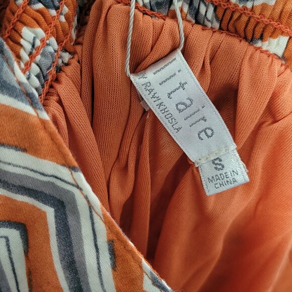 NWT Solitaire by Ravi Khosla Chevron pattern Orange Skirt Size S - Picture 5 of 7